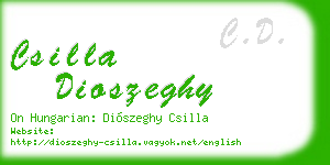 csilla dioszeghy business card